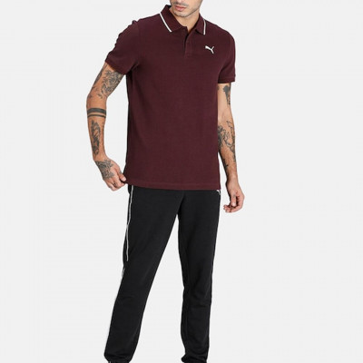 Men Maroon Polo Collar T-shirt